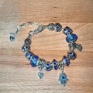 Blue Charmed Bracelet